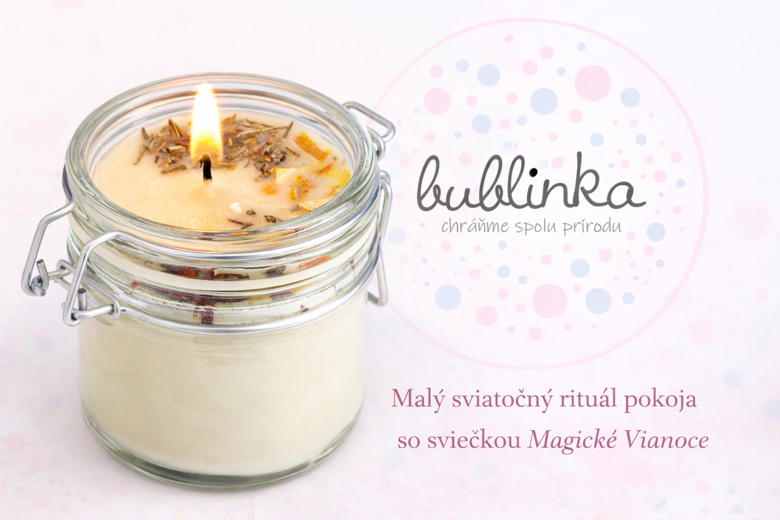 Malý sviatočný rituál pokoja so sviečkou Magické Vianoce