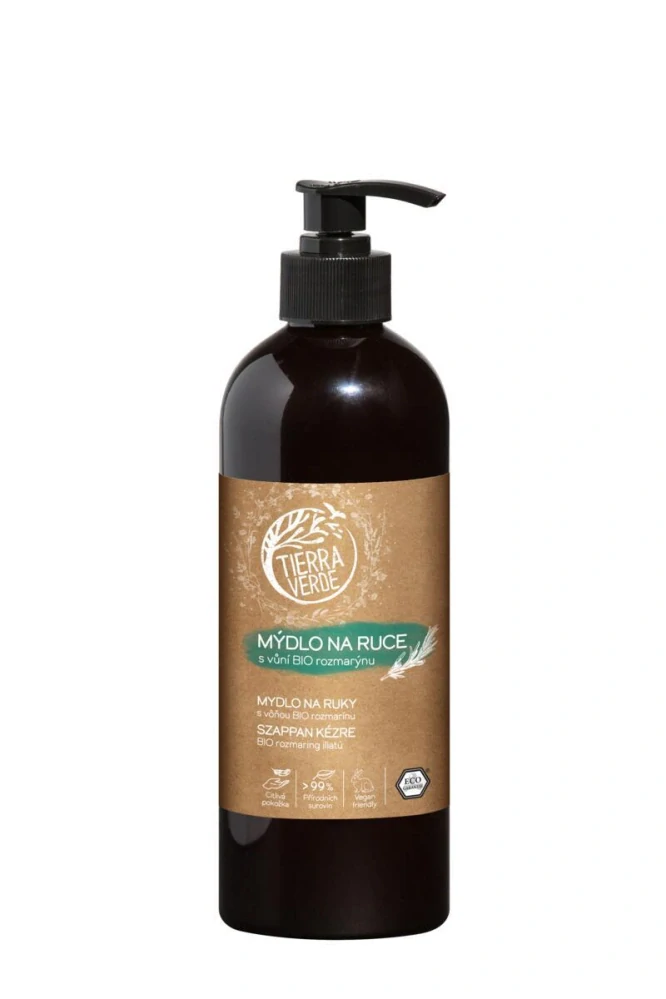 Tierra Verde - Tekuté mydlo na ruky s vôňou BIO rozmarínu (fľaša 480 ml)
