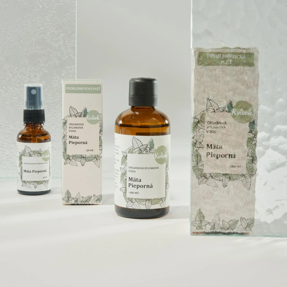 Kvitok - Organická Bylinková Voda – Mäta Pieporná, 30ml