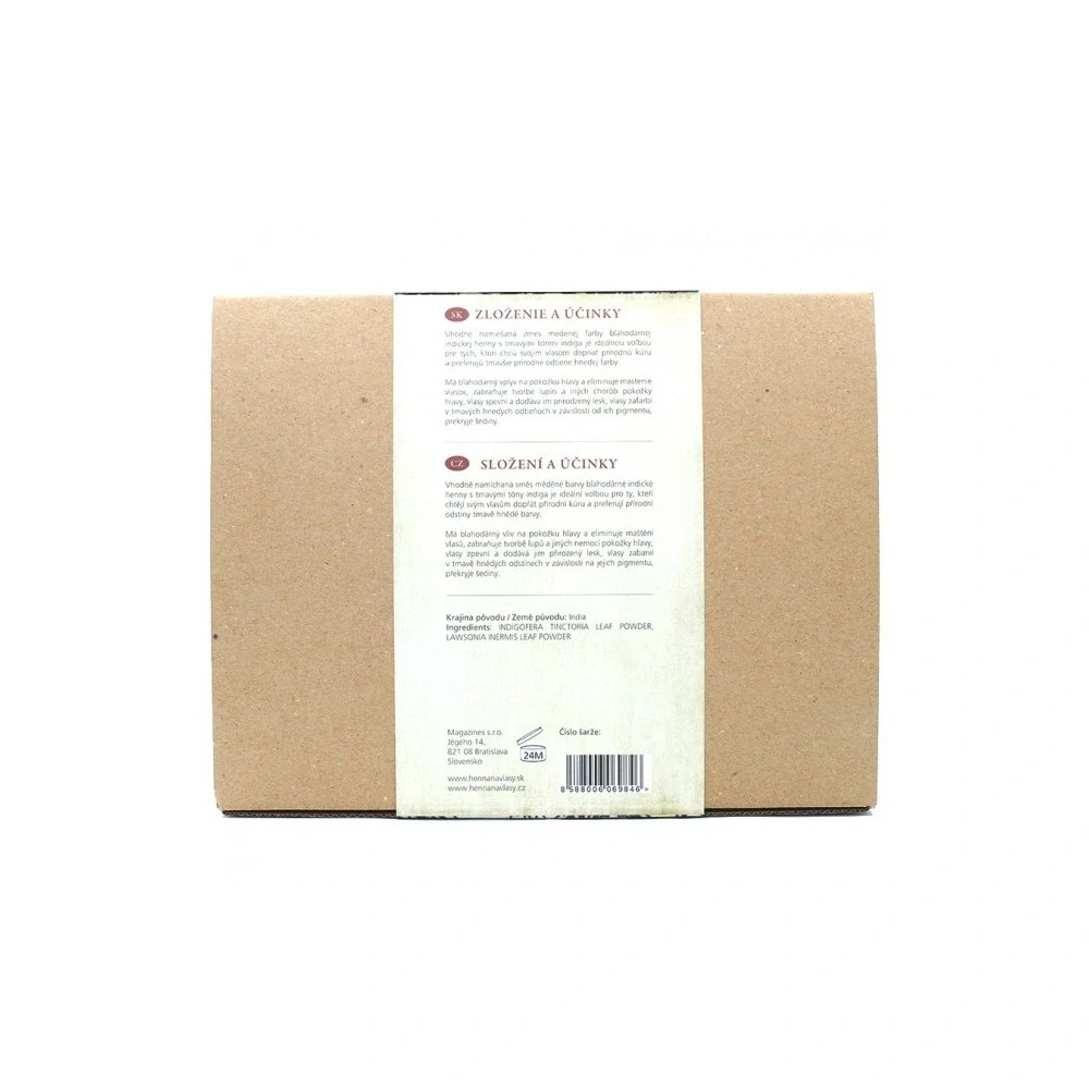 Indian Natural Hair Care - HENNA & 3xINDIGO 1kg - tmavo hnedá farba na vlasy