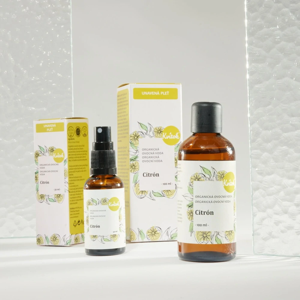 Kvitok - Organická Ovocná Voda – Citrón, 100ml