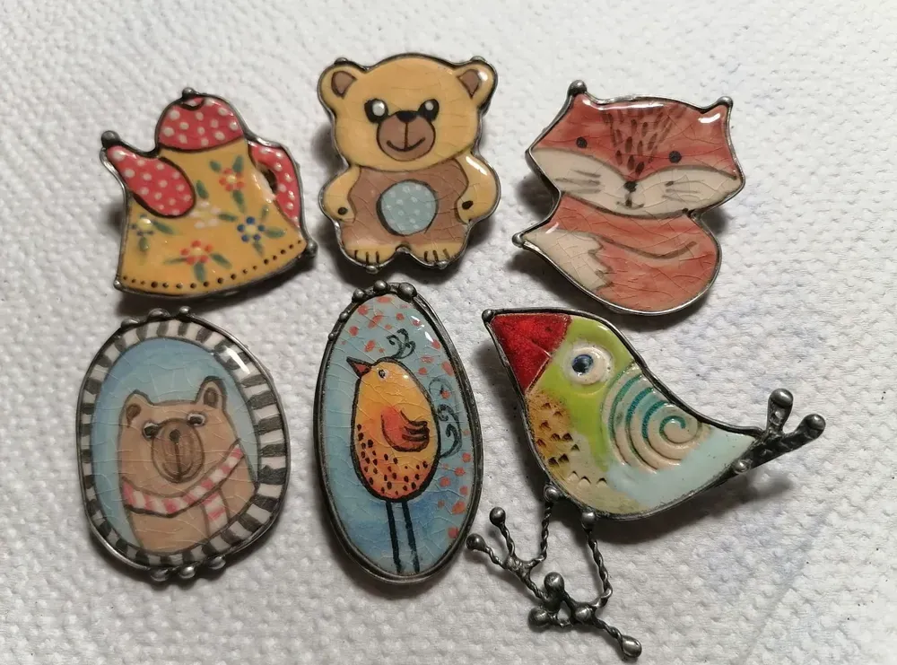 Hand - made - Brošňa Zamilovaná líštička