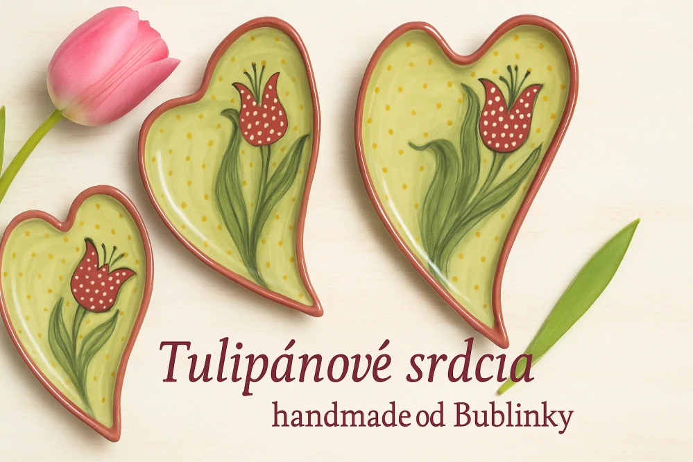 Hand - made - Keramická tácka Srdce plné jari