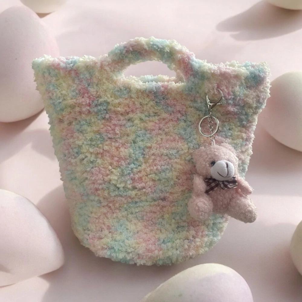 Hand - made - Háčkovaná kabelka s mackom