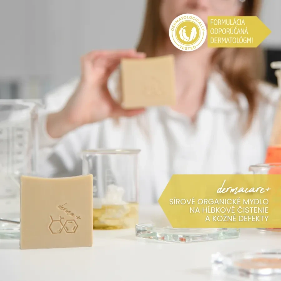 Soaphoria - DERMACARE+ Sírové organické mydlo na hĺbkové čistenie a kožné defekty