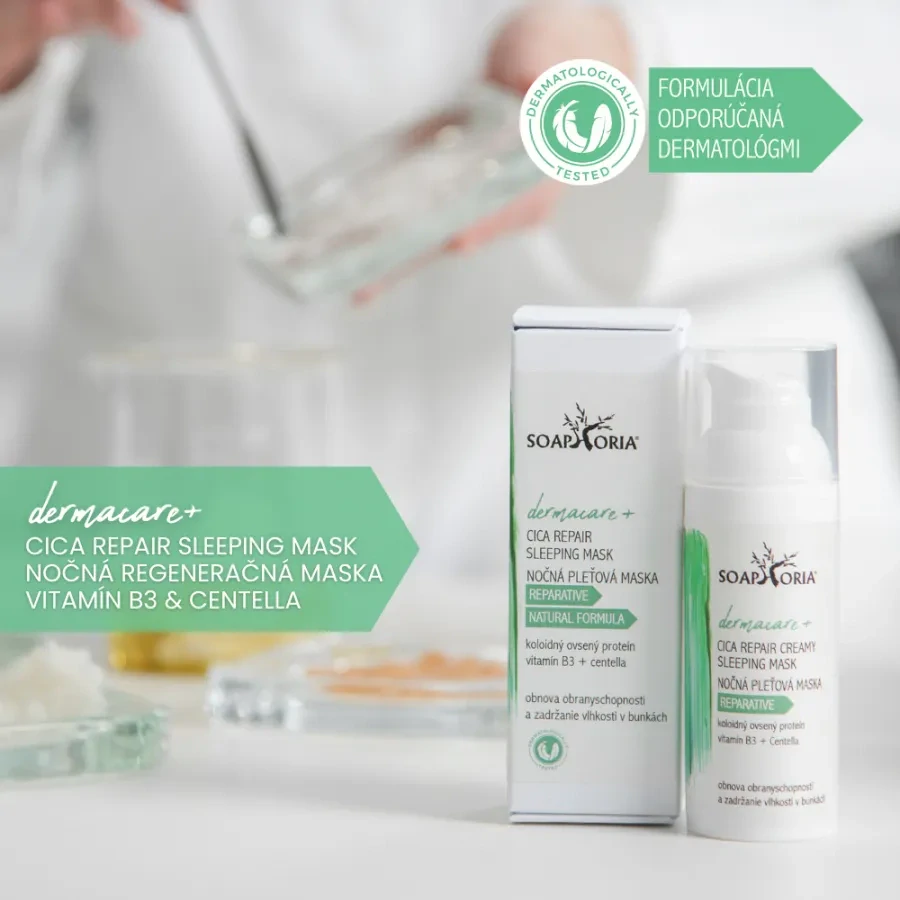 Soaphoria - DERMACARE+ Cica Repair Sleeping Mask nočná regeneračná maska Vitamín B3 & Centella
