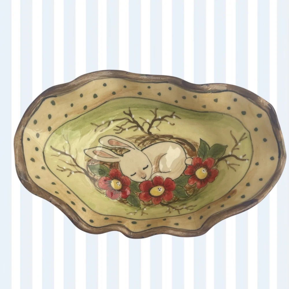 Hand - made - Keramická miska Zajačikovo snívanie