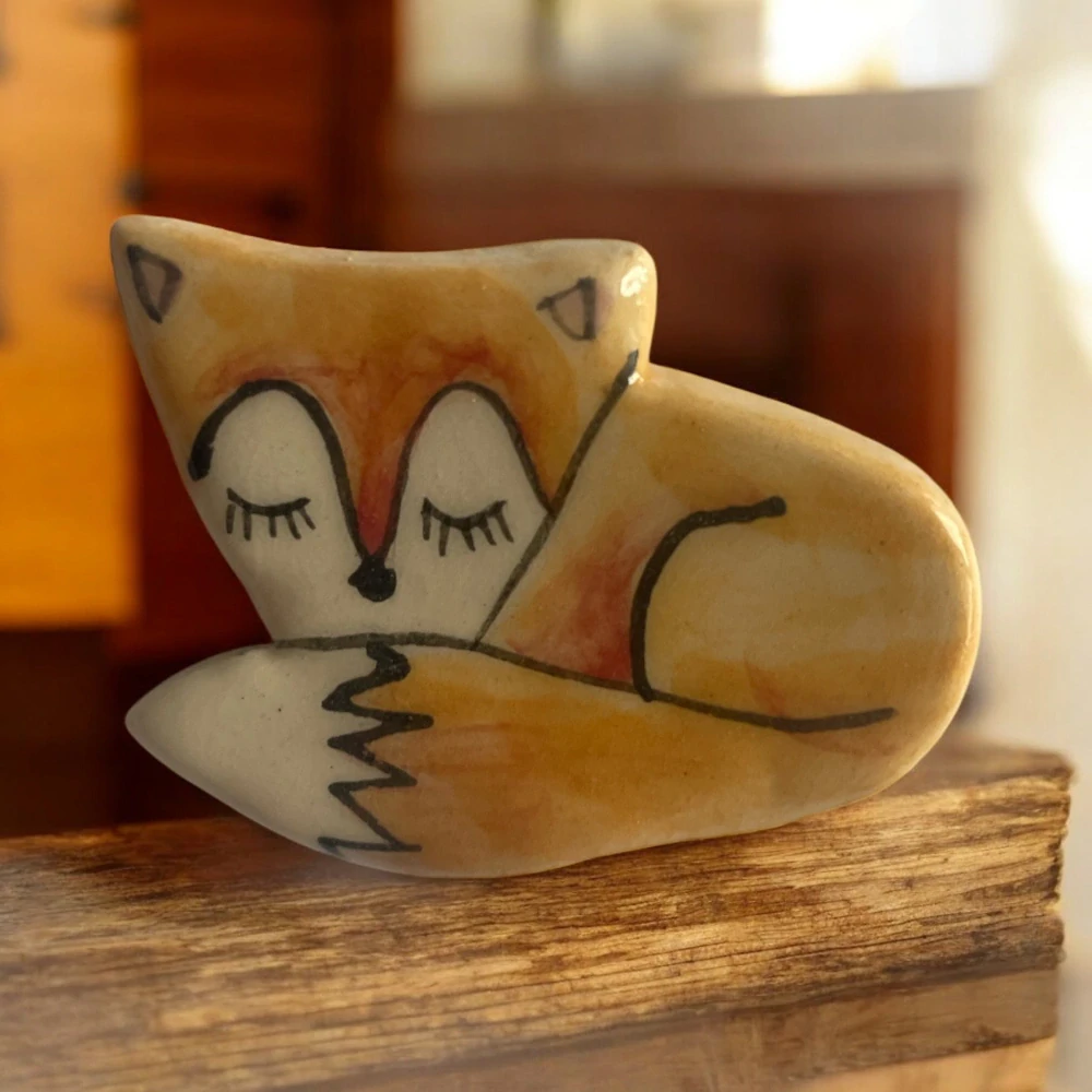 Hand - made - Brošňa Spiaca líštička