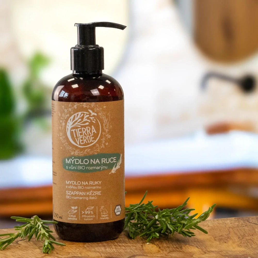 Tierra Verde - Tekuté mydlo na ruky s vôňou BIO rozmarínu (fľaša 480 ml)
