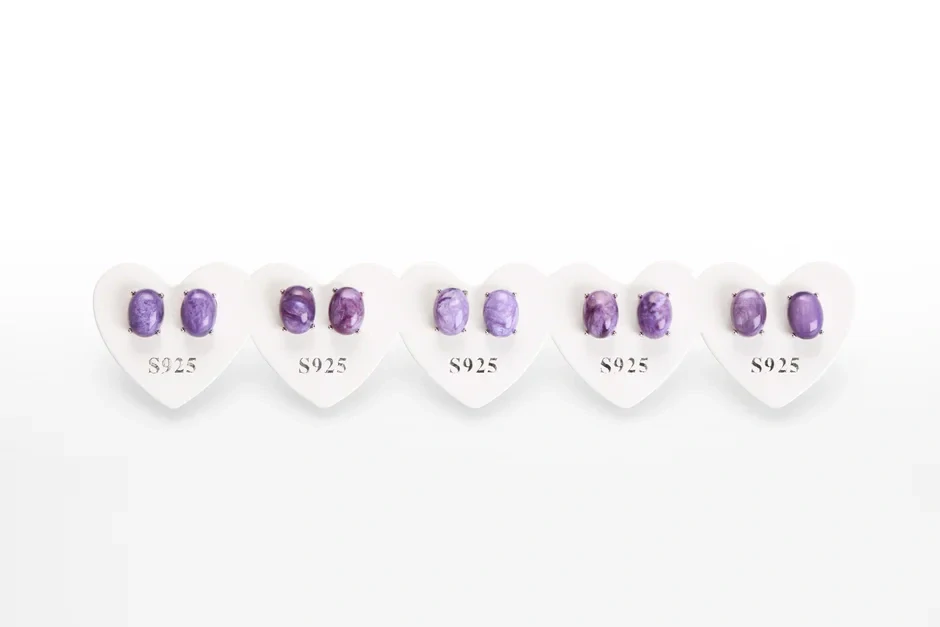 Náušnice Čaroit náušnice ovál Ag 925/1000