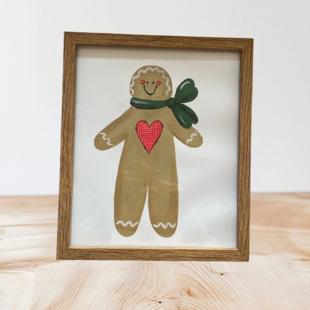 Hand - made - Obraz Perníček so srdiečkom 