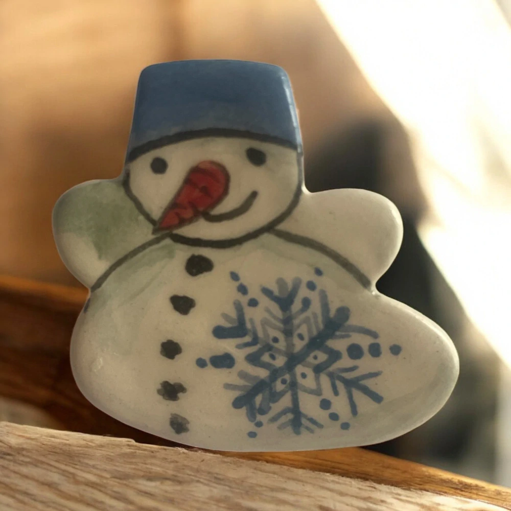 Hand - made - Brošňa Snehuliačik s úsmevom
