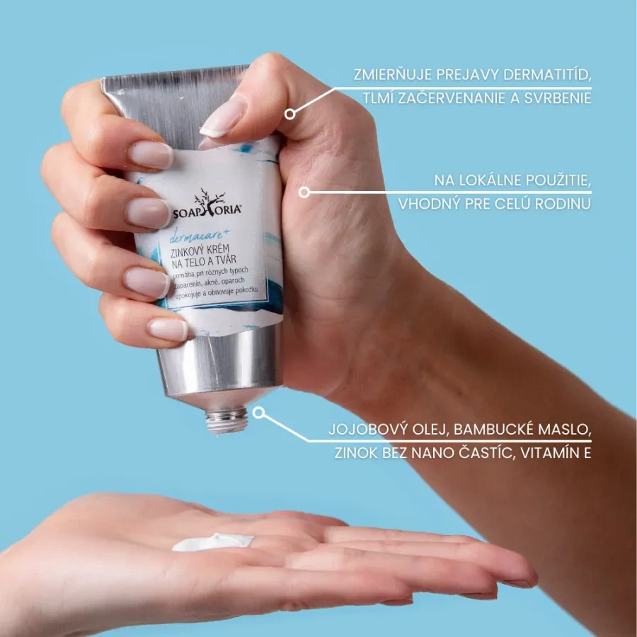 Soaphoria - DERMACARE+ organický zinkový regeneračný krém na tvár a telo