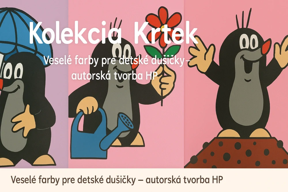 Hand - made - Obraz Krtko s dáždnikom