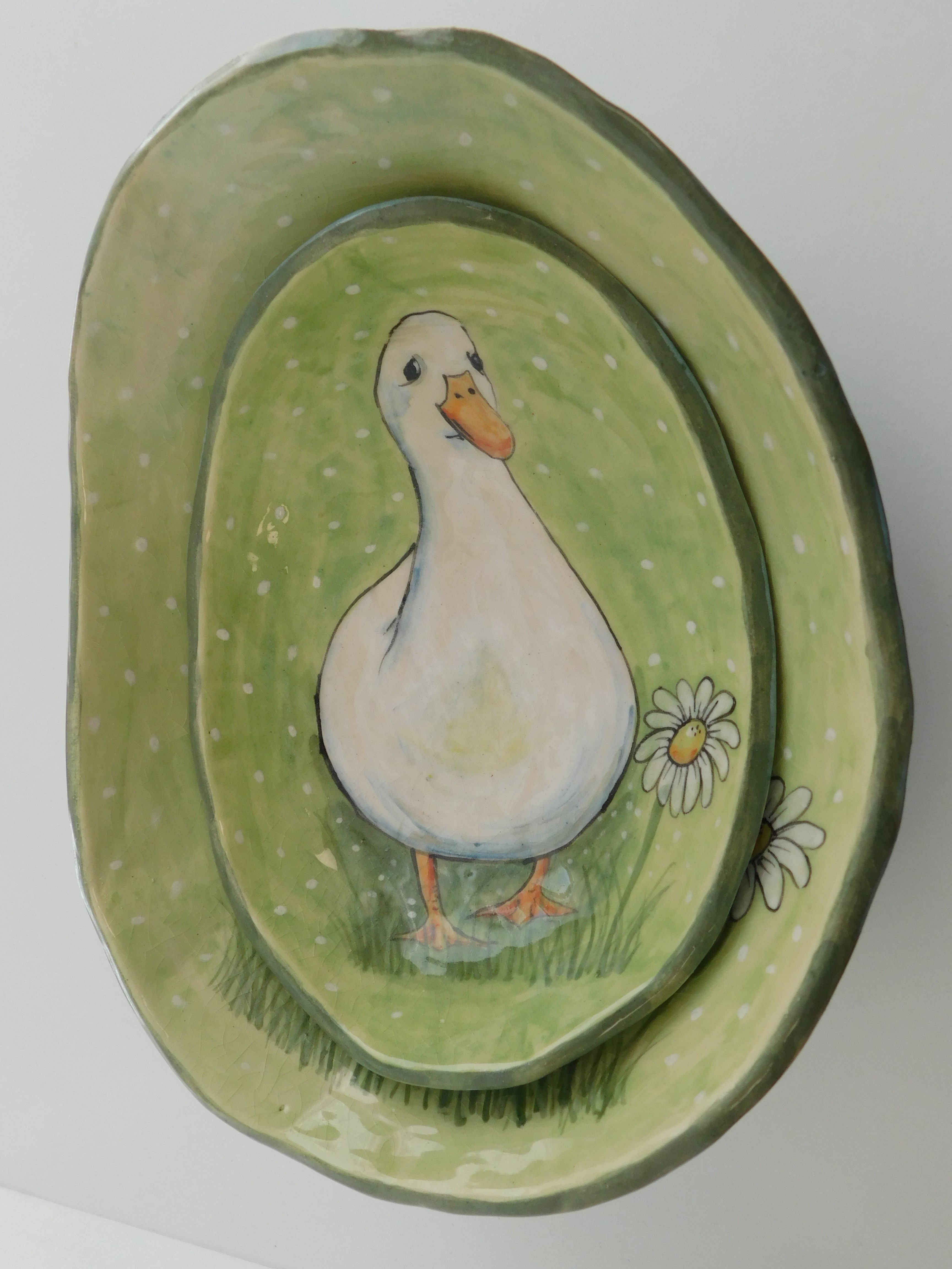 Hand - made - Keramická sada Húsky, 3 kusy