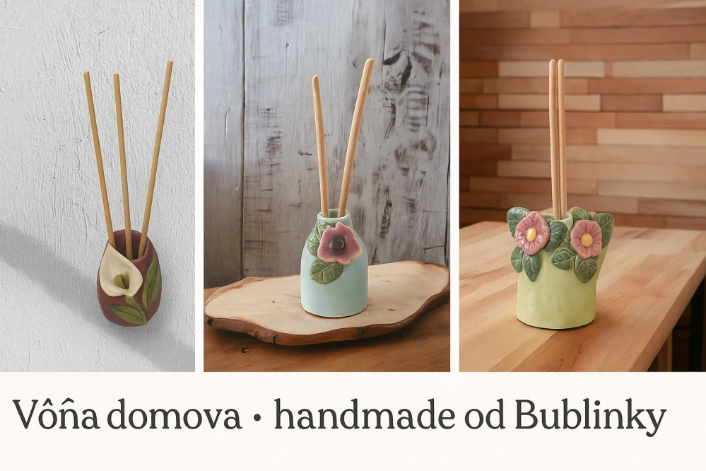 Hand - made - Keramický difuzér, zelený Záhrada pokoja
