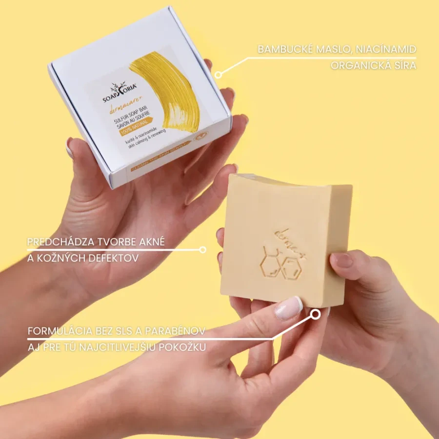 Soaphoria - DERMACARE+ Sírové organické mydlo na hĺbkové čistenie a kožné defekty