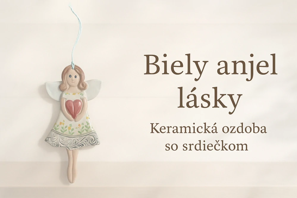 Hand - made - Keramický Biely anjel lásky