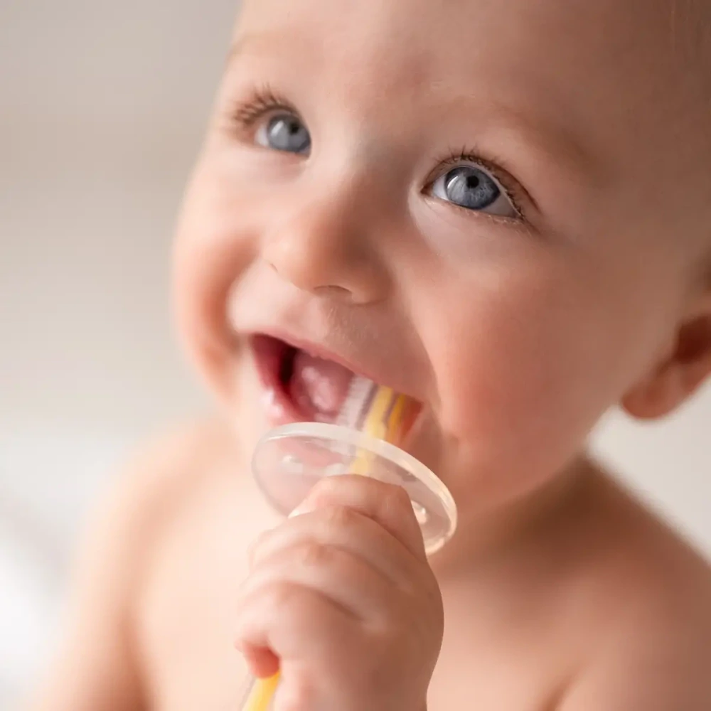 Jack N´Jill - Silikónová zubná kefka so štítom