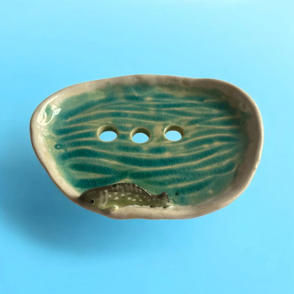 Hand - made - Mydelnička Modré jazierko s rybkou