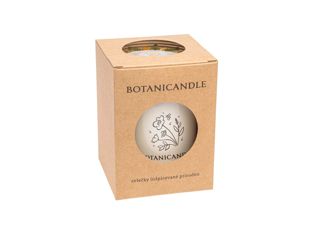 Botanicandle - Sviečka s ozdobným viečkom Biela šalvia • vavrín • myrha