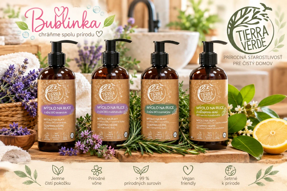 Tierra Verde - Tekuté mydlo na ruky s vôňou BIO levandule (fľaša 480 ml)