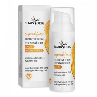 Soaphoria - SUPERDEFENSE+ ochranný hydratačný krém s SPF 20 na všetky typy pleti (Tripeptide - 5 & Antioxidants)