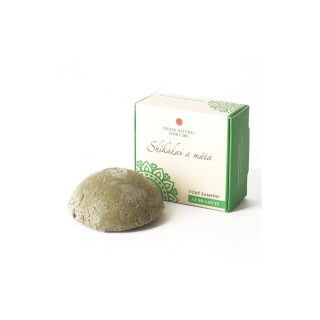 Indian Natural Hair Care - SHIKAKAI & MÄTA - tuhý šampón pre normálne až mastné vlasy so sklonom k lupinám
