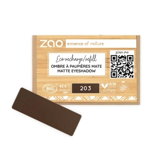 ZAO - Obdĺžnikový matný očný tieň 203 Dark Brown - náplň