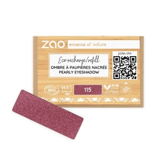 ZAO - Obdĺžnikový perleťový očný tieň 115 Ruby red