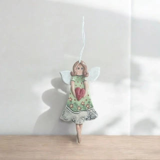 Hand - made - Keramický Anjel lásky