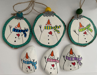 Hand - made - Nežná zimná sada Snehuliaci