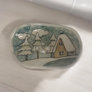 Hand - made - Mydelnička Zasnežený domček lásky