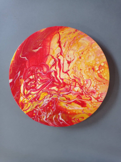 Abstraktný obraz - acrylic pouring FÉNIX