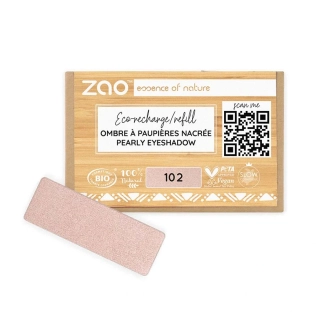 ZAO - Obdĺžnikový perleťový očný tieň 102 Pinky beige - náplň