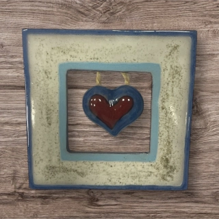 Hand - made - Keramický obraz Srdce domova