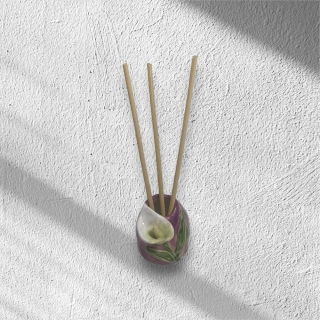 Hand - made - Keramický difuzér, biely kvet Vôňa pokoja