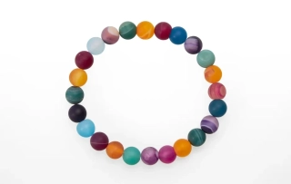 Náramok Achát MIX gulička matná 8mm