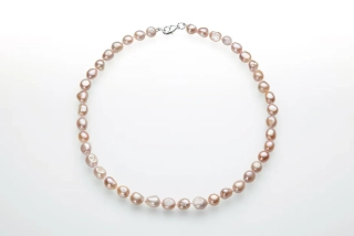 Náhrdelník Perly fialové, nepravidelný tvar 47 cm