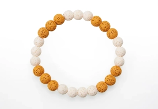 Náramok Láva (biela-žltá) gulička 8mm