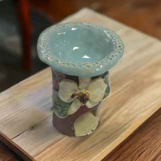 Hand - made - Aromalampa - červená s kvietkom