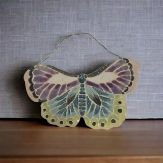Hand - made - Dekoračný Motýľ pre šťastie závesný, fialový