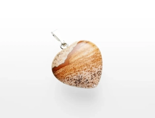 Prívesok - Jaspis obrázkový srdiečko 15mm