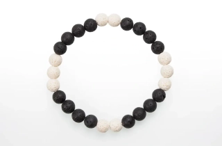 Náramok Láva (biela-čierna) gulička pánsky 8mm