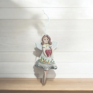 Hand - made - Keramický Biely anjel lásky