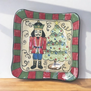 Hand - made - Keramická tácka „Luskáčikova vianočná rozprávka“