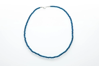 Náhrdelník- Hematit gulička fazetovaná modrá 4mm