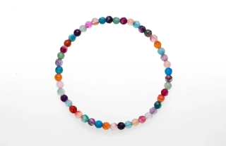 Náramok Achát MIX gulička fazetovaná 4mm