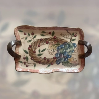 Hand - made - Keramická tácka „Z vinohradu“