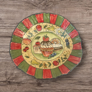 Hand - made - Keramická Vianočná Ovocno-sladká rozprávková tácka